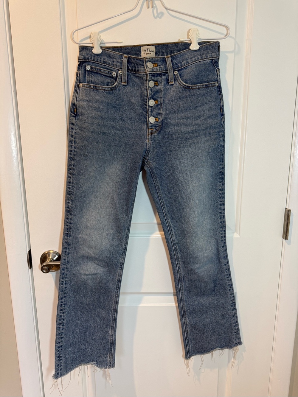 J. Crew High-Rise Button-Fly Women's Jeans in Medium Blue
